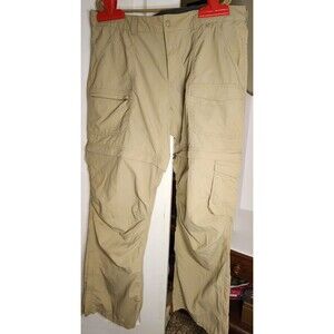 Eastern Mountain Sports EMS Hiking Pants Women's 16R Cargo Zip-Off Khaki Stretch